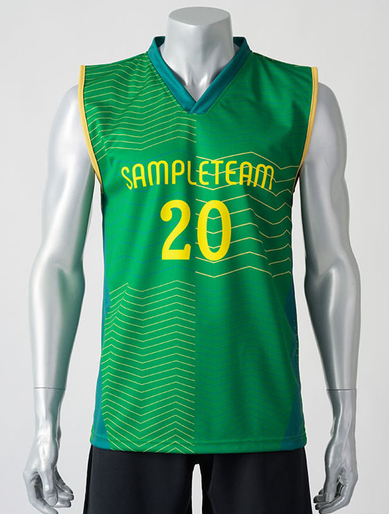 昇華セミオーダーバスケットボールタンクトップF02 緑・深緑 ...